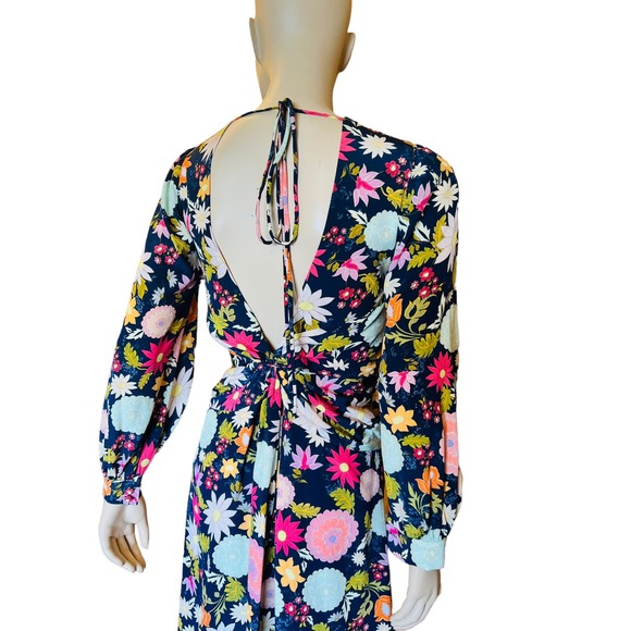 Vintage 80s Betty’s Atelier di Couture Ruched Floral Dress Sz Small Knee High - Picture 5 of 6